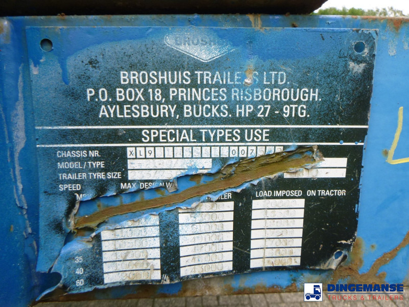 Dieplader oplegger Broshuis 3-axle semi-lowbed trailer 45 t / extendable: afbeelding 10