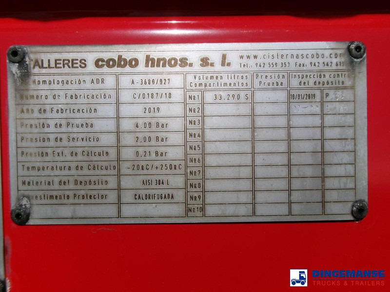 Tankoplegger COBO Bitumen tank inox 34 m3 / 1 comp: afbeelding 12 Tankoplegger COBO Bitumen tank inox 34 m3 / 1 comp: afbeelding 12