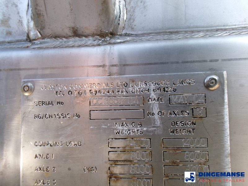 Tankoplegger Clayton Bitumen tank inox 33 m3 / 1 comp + ADR: afbeelding 16