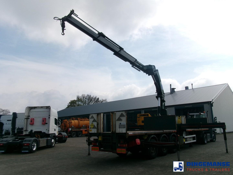 Massey Platform trailer + HMF 4720 K3 crane - Open bak met boorden oplegger: afbeelding 4 Massey Platform trailer + HMF 4720 K3 crane - Open bak met boorden oplegger: afbeelding 4