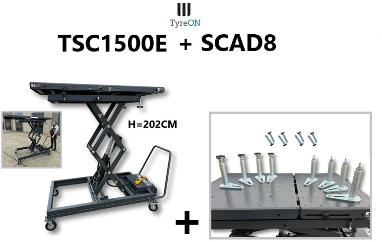 230V mobile lifting table 1500 kg + 8 pcs height adapterset - Werkplaats toebehoor: afbeelding 1 230V mobile lifting table 1500 kg + 8 pcs height adapterset - Werkplaats toebehoor: afbeelding 1