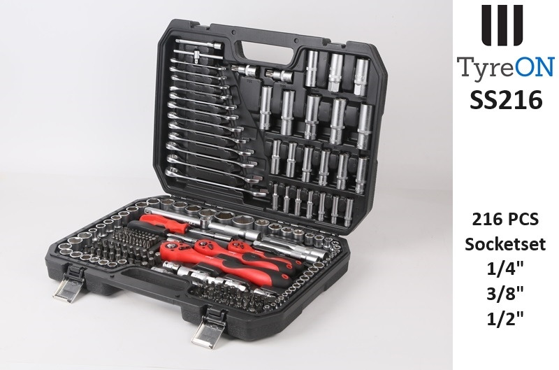 SS216 Professional Socket Set 216-piece 1/8 - 1/4 - 1/2 Inch - Chrome Vanadium - Werkplaats toebehoor: afbeelding 1 SS216 Professional Socket Set 216-piece 1/8 - 1/4 - 1/2 Inch - Chrome Vanadium - Werkplaats toebehoor: afbeelding 1