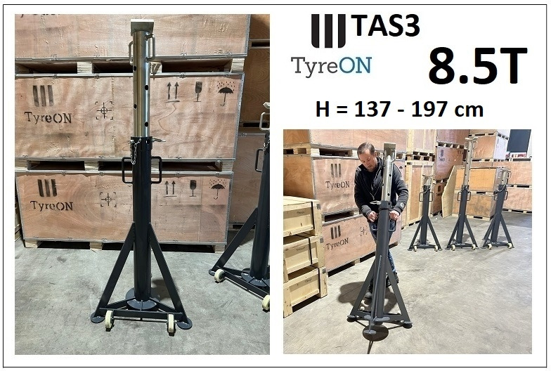 TAS3 axle support 1370-1970 mm mobile | 8.5T - Werkplaats toebehoor: afbeelding 3 TAS3 axle support 1370-1970 mm mobile | 8.5T - Werkplaats toebehoor: afbeelding 3