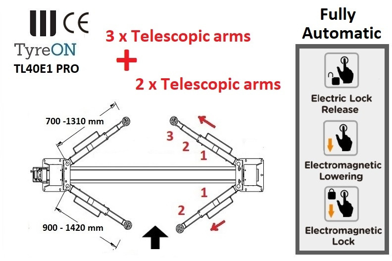 TL40E1 PRO 2 post lift - fully automatic - Werkplaats toebehoor: afbeelding 2 TL40E1 PRO 2 post lift - fully automatic - Werkplaats toebehoor: afbeelding 2