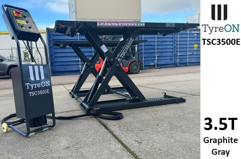 TSC3500E mobile midrise car scissor lift with electrical release - Capacity 3,5T - Lifting height 125 cm - 230V - Graphite gray - Werkplaats toebehoor: afbeelding 2 TSC3500E mobile midrise car scissor lift with electrical release - Capacity 3,5T - Lifting height 125 cm - 230V - Graphite gray - Werkplaats toebehoor: afbeelding 2