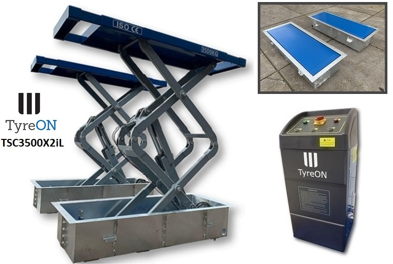 TSC3500X2iL In floor scissor lift - Double extensions - Recessed containers - Werkplaats toebehoor: afbeelding 1 TSC3500X2iL In floor scissor lift - Double extensions - Recessed containers - Werkplaats toebehoor: afbeelding 1