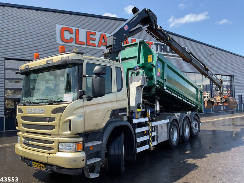Scania P 410 8x4 Euro 6 HMF 18 Tonmeter laadkraan - Kipper vrachtwagen, Kraanwagen: afbeelding 1 Scania P 410 8x4 Euro 6 HMF 18 Tonmeter laadkraan - Kipper vrachtwagen, Kraanwagen: afbeelding 1