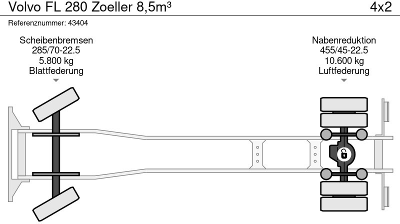 Vuilniswagen Volvo FL 280 Zoeller 8,5m³: afbeelding 12