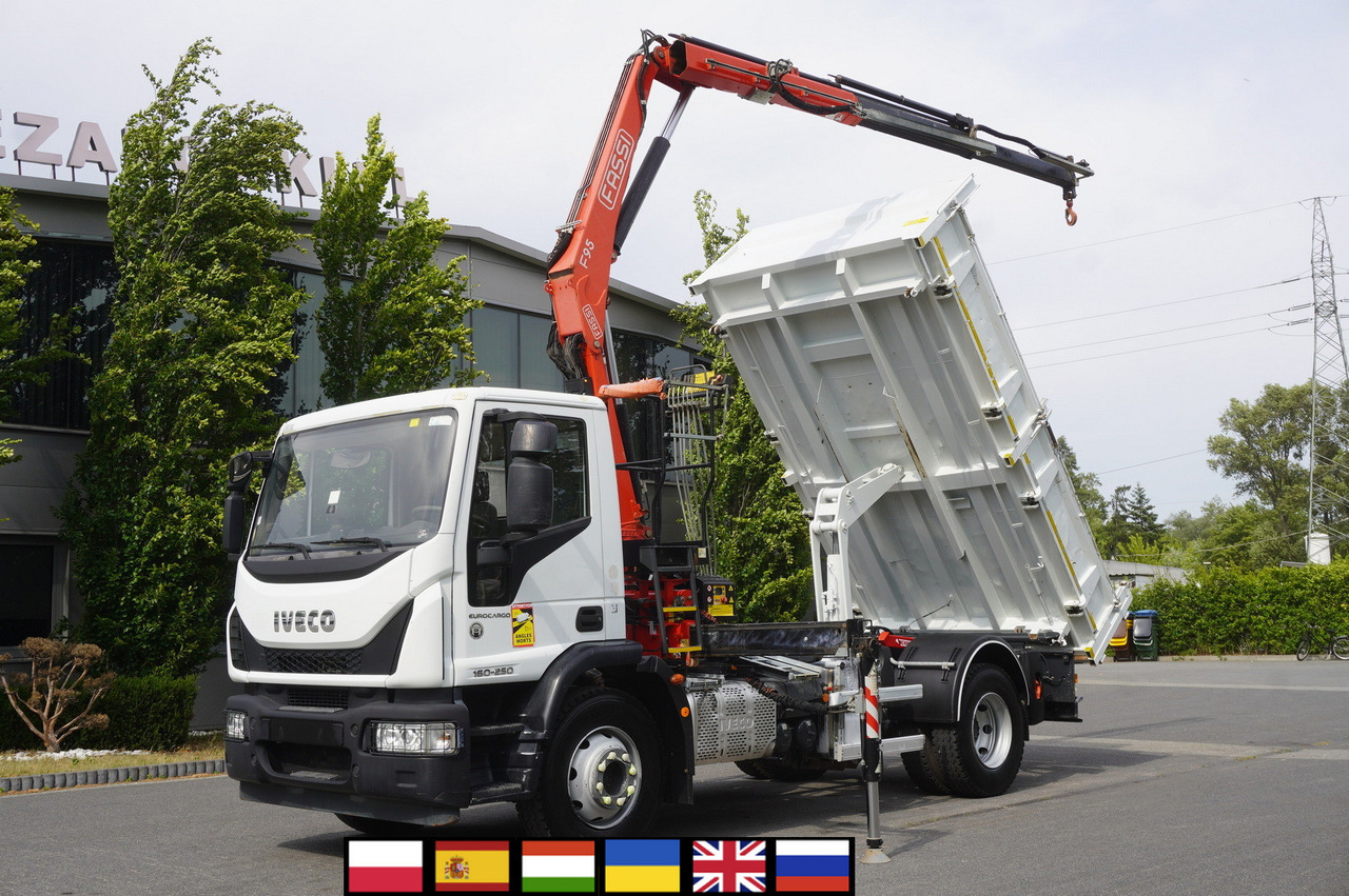 IVECO Eurocargo 160-250 / Fassi F95 crane / 120 tho. km / 3-sided tipper - Kraanwagen: afbeelding 1 IVECO Eurocargo 160-250 / Fassi F95 crane / 120 tho. km / 3-sided tipper - Kraanwagen: afbeelding 1