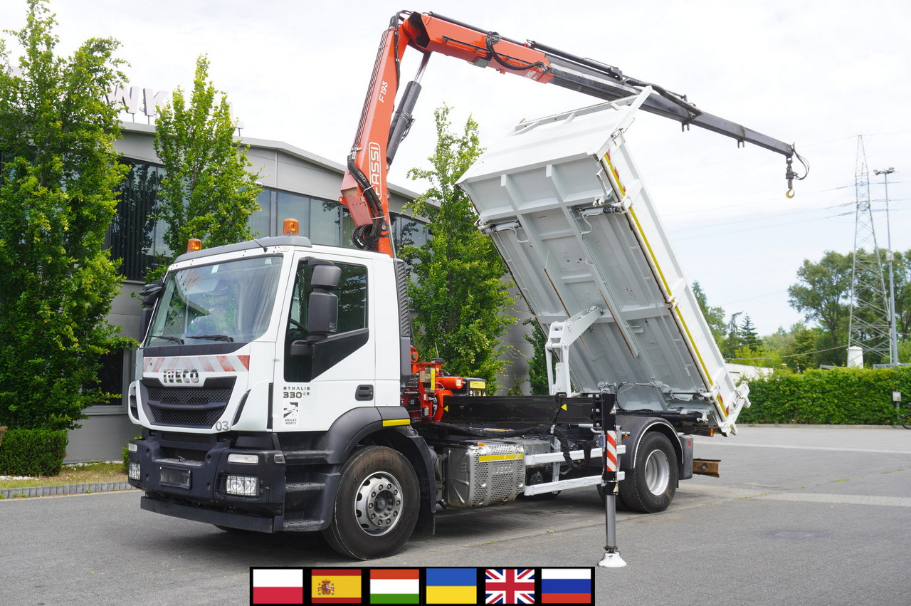 IVECO STRALIS 330 E6 / FASSI 195A 8.5 T / 3-side tipper - Kipper vrachtwagen, Kraanwagen: afbeelding 1 IVECO STRALIS 330 E6 / FASSI 195A 8.5 T / 3-side tipper - Kipper vrachtwagen, Kraanwagen: afbeelding 1