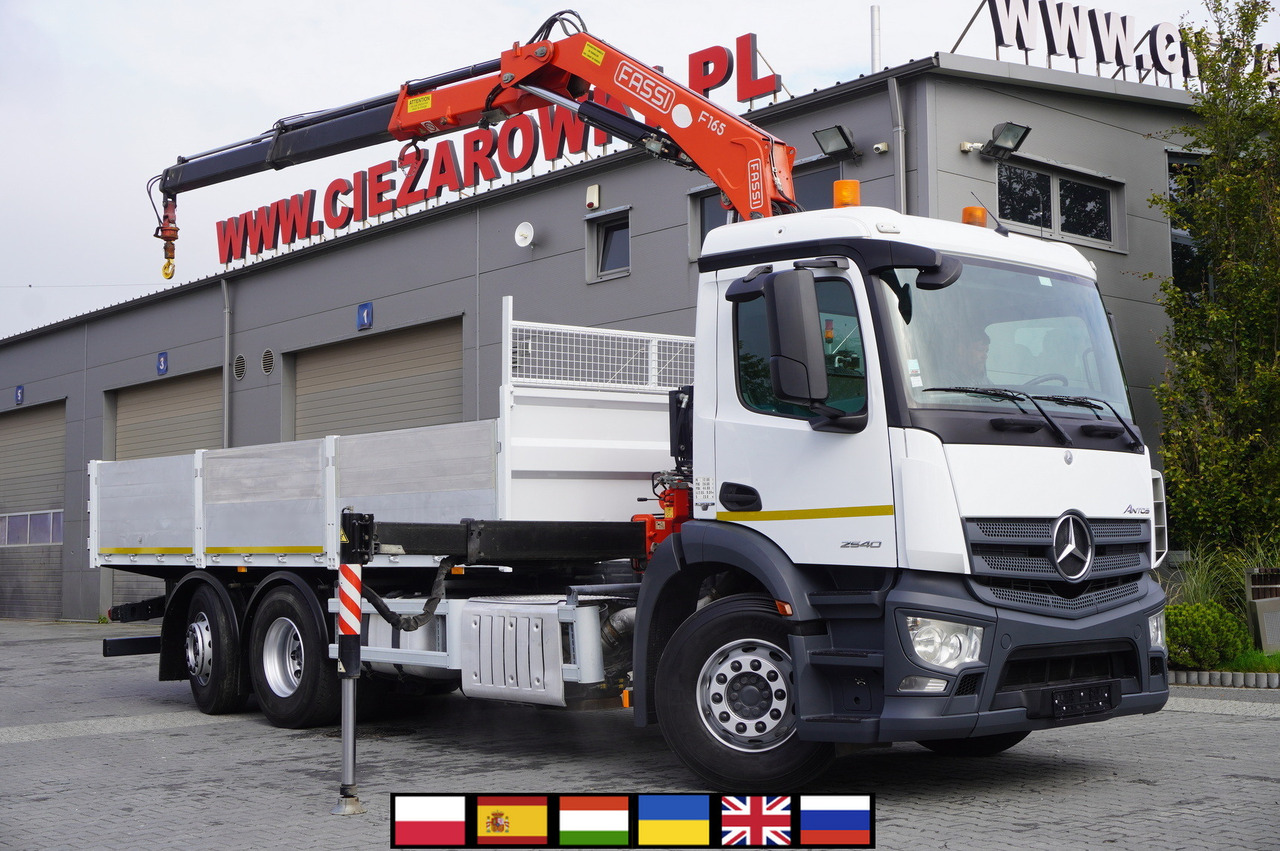 MERCEDES-BENZ Antos 2540 / Flatbed 15 EPAL / Fassi F165 / 6.1 t / 8 m reach / remote control / rotator / 1600 MTH / steered axle - Vrachtwagen met open laadbak, Kraanwagen: afbeelding 1 MERCEDES-BENZ Antos 2540 / Flatbed 15 EPAL / Fassi F165 / 6.1 t / 8 m reach / remote control / rotator / 1600 MTH / steered axle - Vrachtwagen met open laadbak, Kraanwagen: afbeelding 1
