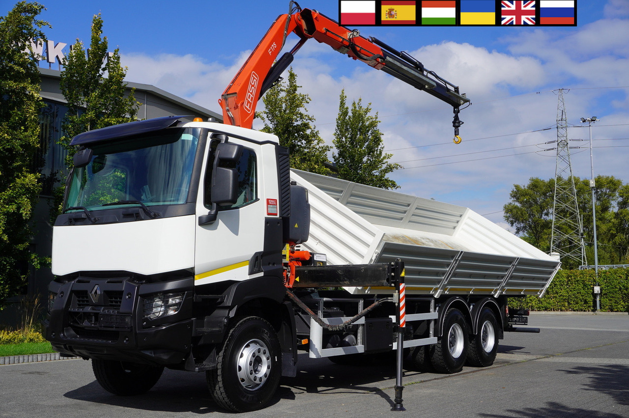 RENAULT K380 6×4 / FASSI F175 crane 7.85 t / 120 thousand km! / 2-sided tipper - Kipper vrachtwagen, Kraanwagen: afbeelding 1 RENAULT K380 6×4 / FASSI F175 crane 7.85 t / 120 thousand km! / 2-sided tipper - Kipper vrachtwagen, Kraanwagen: afbeelding 1