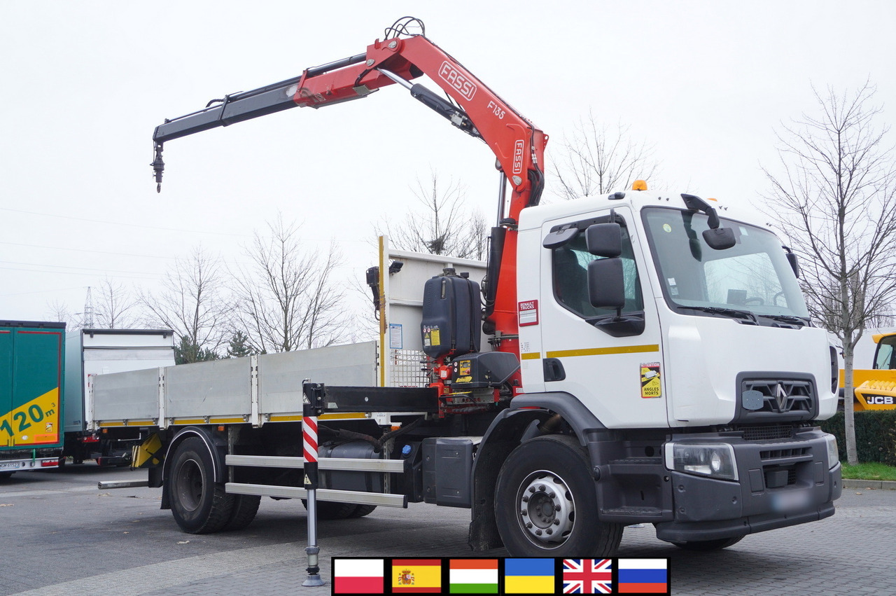 RENAULT RENAULT C280 DTI 8 / FASSI crane 5.6 T / 560 MTH / range 8 m / Flatbed 15 EPAL - Kraanwagen: afbeelding 1 RENAULT RENAULT C280 DTI 8 / FASSI crane 5.6 T / 560 MTH / range 8 m / Flatbed 15 EPAL - Kraanwagen: afbeelding 1