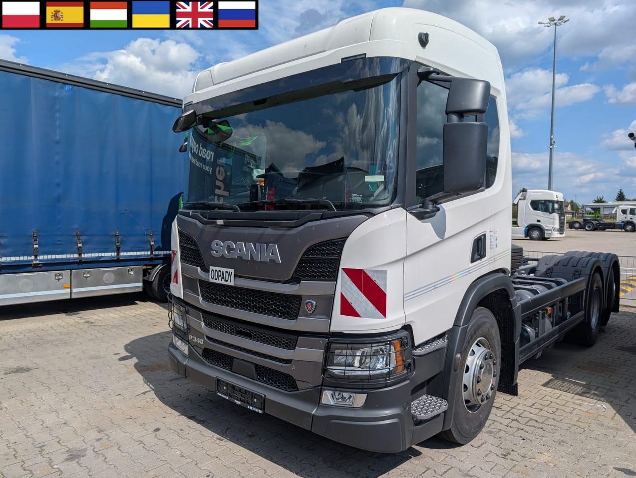 SCANIA P 340 B6x2*4NA / chassis frame / steering axle / CNG / large cab / 8 units - Vuilniswagen: afbeelding 1 SCANIA P 340 B6x2*4NA / chassis frame / steering axle / CNG / large cab / 8 units - Vuilniswagen: afbeelding 1