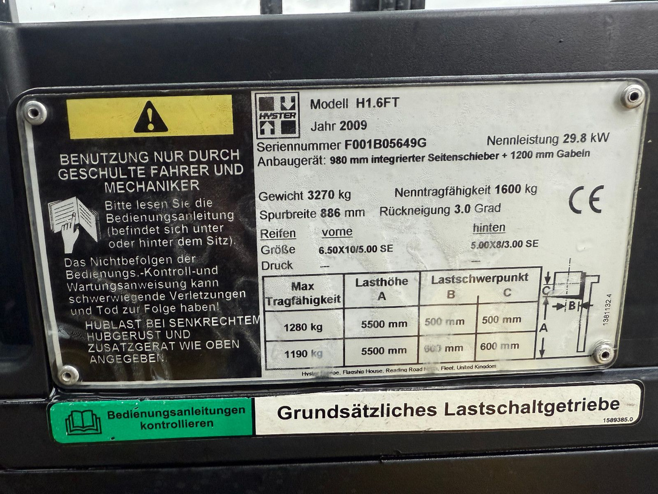 LPG heftruck Hyster H1,6 FT drehbare Klammergabel Hyster H1,6 FT drehbare Klammergabel: afbeelding 10