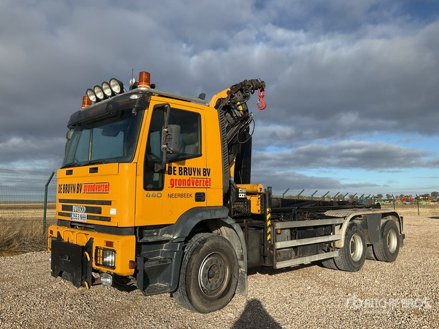 2001 Iveco 380EH 6x4 with Crane Rollback Truck - Haakarmsysteem vrachtwagen, Kraanwagen: afbeelding 3 2001 Iveco 380EH 6x4 with Crane Rollback Truck - Haakarmsysteem vrachtwagen, Kraanwagen: afbeelding 3