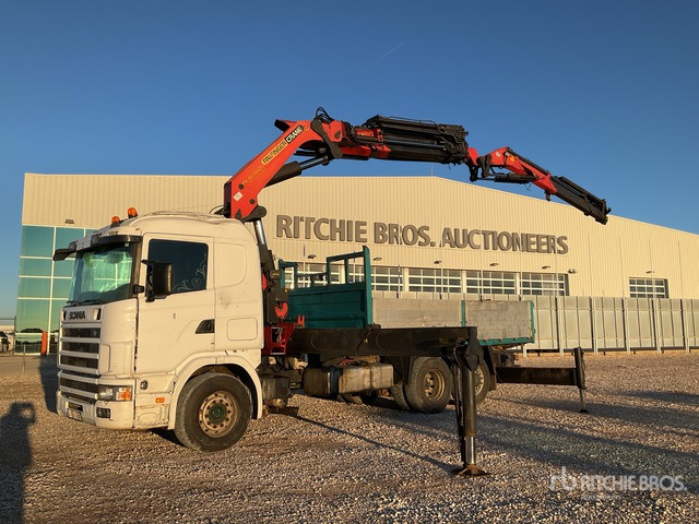 2003 Scania R124L 2007 Palfinger PK60002 19000 kg ... Flatbed Truck with Crane - Vrachtwagen met open laadbak, Kraanwagen: afbeelding 2 2003 Scania R124L 2007 Palfinger PK60002 19000 kg ... Flatbed Truck with Crane - Vrachtwagen met open laadbak, Kraanwagen: afbeelding 2
