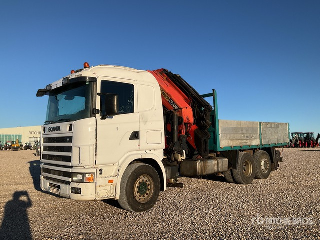 2003 Scania R124L 2007 Palfinger PK60002 19000 kg ... Flatbed Truck with Crane - Vrachtwagen met open laadbak, Kraanwagen: afbeelding 3 2003 Scania R124L 2007 Palfinger PK60002 19000 kg ... Flatbed Truck with Crane - Vrachtwagen met open laadbak, Kraanwagen: afbeelding 3