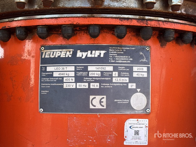 2009 Teupen LEO 36T Crawler Diesel Nacelle Araigne ... Articulating Boom Lift - Knikarmhoogwerker: afbeelding 1 2009 Teupen LEO 36T Crawler Diesel Nacelle Araigne ... Articulating Boom Lift - Knikarmhoogwerker: afbeelding 1
