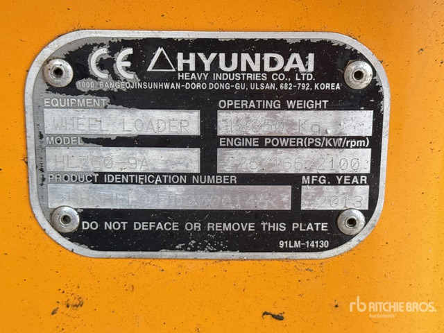 2013 Hyundai HL 760-9A Chargeuse Sur Pneus Wheel Loader - Wiellader: afbeelding 1 2013 Hyundai HL 760-9A Chargeuse Sur Pneus Wheel Loader - Wiellader: afbeelding 1