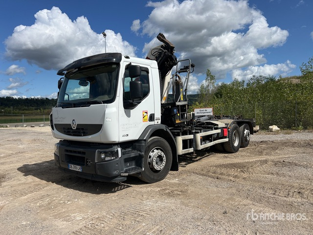 2013 Renault Premium Lander 430DXi 6x2 Camion Ampliroll Avec Grue ... Roll-Off Truck - Haakarmsysteem vrachtwagen: afbeelding 1 2013 Renault Premium Lander 430DXi 6x2 Camion Ampliroll Avec Grue ... Roll-Off Truck - Haakarmsysteem vrachtwagen: afbeelding 1