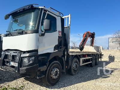 RENAULT C 380 2014 Atlas 240.2E-A5 24 t Artic ... - Vrachtwagen met open laadbak, Kraanwagen: afbeelding 1 RENAULT C 380 2014 Atlas 240.2E-A5 24 t Artic ... - Vrachtwagen met open laadbak, Kraanwagen: afbeelding 1