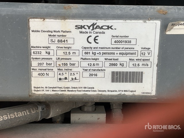 2016 Skyjack SJ8841 4x4 Diesel Scissor Lift - Schaarlift: afbeelding 1 2016 Skyjack SJ8841 4x4 Diesel Scissor Lift - Schaarlift: afbeelding 1