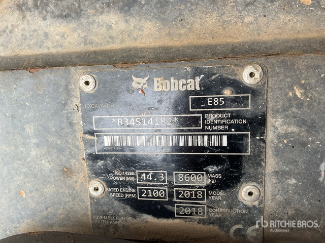 2018 Bobcat E85 Tracked Excavator - Rupsgraafmachine: afbeelding 1 2018 Bobcat E85 Tracked Excavator - Rupsgraafmachine: afbeelding 1