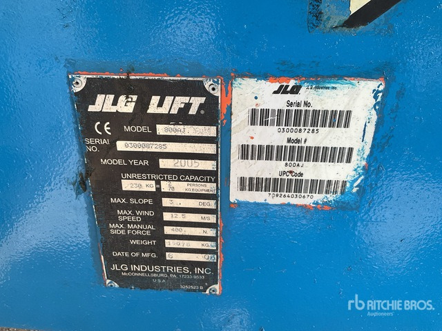 2005 JLG 800AJ 4WD Diesel Articulating Boom Lift - Knikarmhoogwerker: afbeelding 1 2005 JLG 800AJ 4WD Diesel Articulating Boom Lift - Knikarmhoogwerker: afbeelding 1