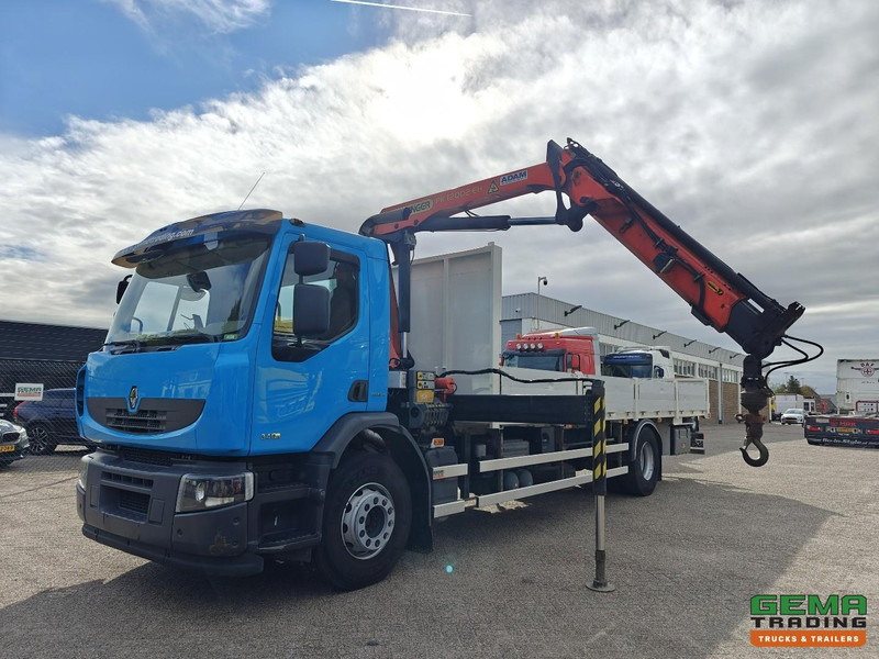 Renault Premium Lander 340 4x2 Dagcab Euro5 - Retarder - Open Laadbak 7.8M  + Palfinger PK12002-EH - RadioGrafisch - Vrachtwagen met open laadbak, Kraanwagen: afbeelding 1 Renault Premium Lander 340 4x2 Dagcab Euro5 - Retarder - Open Laadbak 7.8M  + Palfinger PK12002-EH - RadioGrafisch - Vrachtwagen met open laadbak, Kraanwagen: afbeelding 1