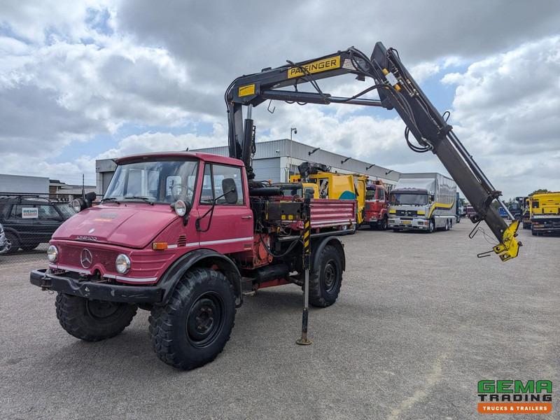 Unimog 416/U1100 4x4 - Hiab PK4600A - Open laadbak - Lier - Vangmuil/trekhaak - Mercedes Benz - Kraanwagen: afbeelding 1 Unimog 416/U1100 4x4 - Hiab PK4600A - Open laadbak - Lier - Vangmuil/trekhaak - Mercedes Benz - Kraanwagen: afbeelding 1