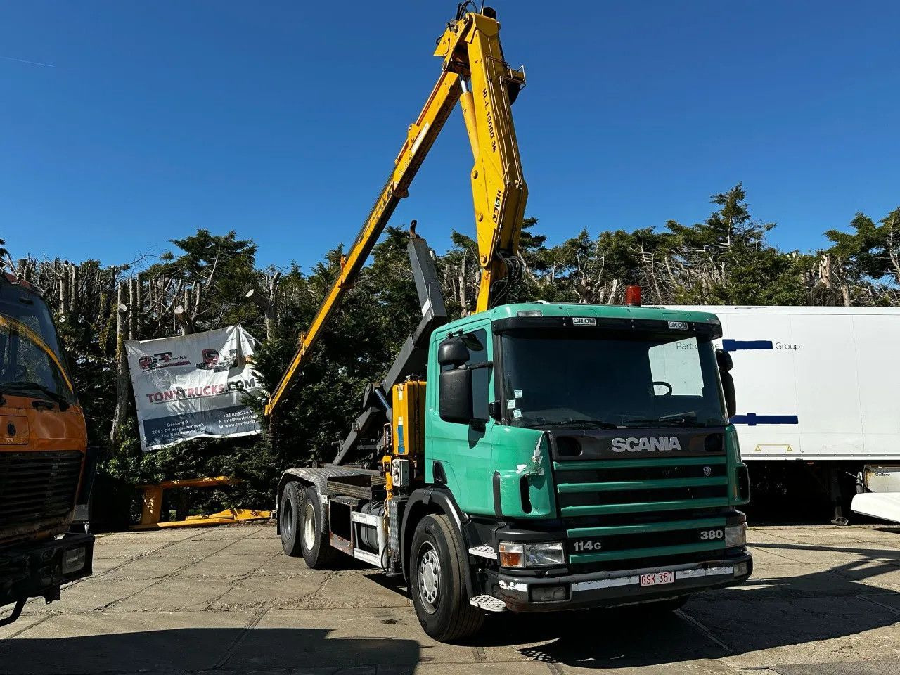 Scania P114-380 6X2 Ampirol + Heila 13000 5T Crane Manu - Containertransporter/ Wissellaadbak vrachtwagen: afbeelding 1 Scania P114-380 6X2 Ampirol + Heila 13000 5T Crane Manu - Containertransporter/ Wissellaadbak vrachtwagen: afbeelding 1