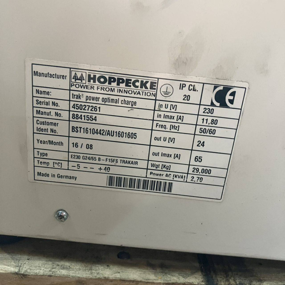 Hoppecke E230 G24/65 B-F15FS Trak power Optimal Charge (2) - Onderdelen voor Intern transport: afbeelding 5 Hoppecke E230 G24/65 B-F15FS Trak power Optimal Charge (2) - Onderdelen voor Intern transport: afbeelding 5