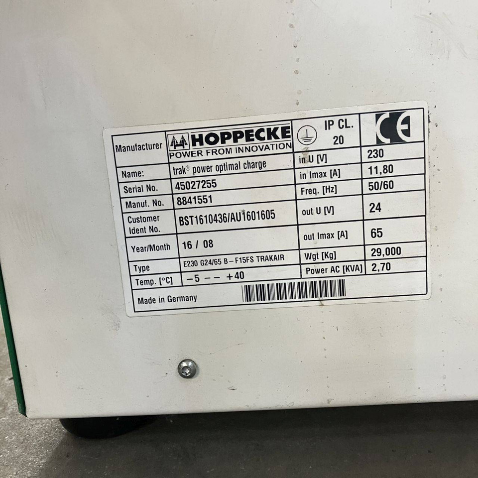 Hoppecke E230 G24/65 B-F15FS Trak power Optimal Charge (4) - Onderdelen voor Intern transport: afbeelding 5 Hoppecke E230 G24/65 B-F15FS Trak power Optimal Charge (4) - Onderdelen voor Intern transport: afbeelding 5