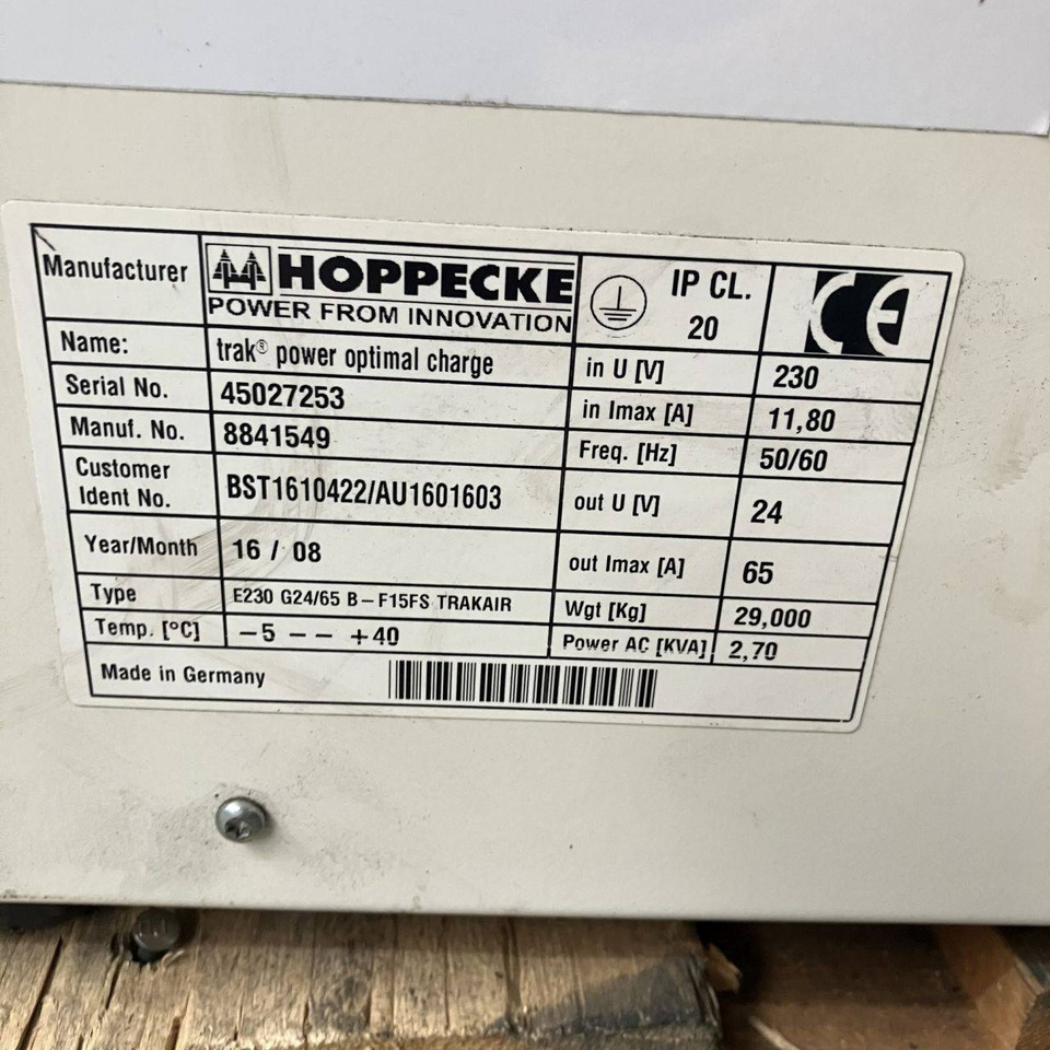 Hoppecke E230 G24/65 B-F15FS Trak power Optimal Charge - Onderdelen voor Intern transport: afbeelding 5 Hoppecke E230 G24/65 B-F15FS Trak power Optimal Charge - Onderdelen voor Intern transport: afbeelding 5