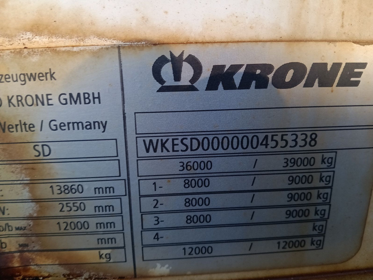Nieuw Dieplader oplegger Krone SDP 27  12,2m JUMBO BPW 235/75R17,5 Reifen 90%: afbeelding 12