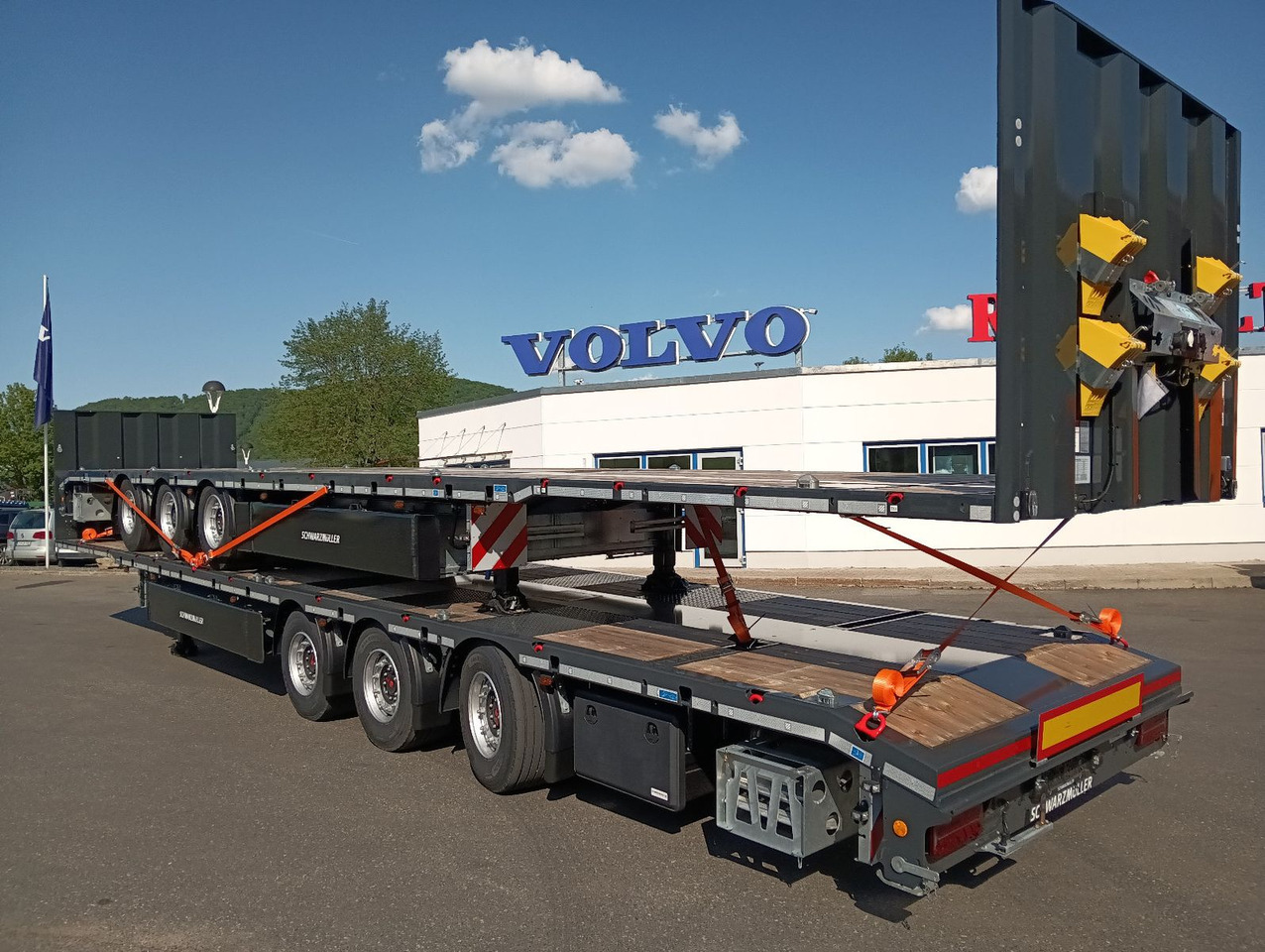 Schwarzmüller 3Achs Tele Rampen TwistLock40+2x20"SAF Lenk+Lift - Open bak met boorden oplegger: afbeelding 1 Schwarzmüller 3Achs Tele Rampen TwistLock40+2x20"SAF Lenk+Lift - Open bak met boorden oplegger: afbeelding 1