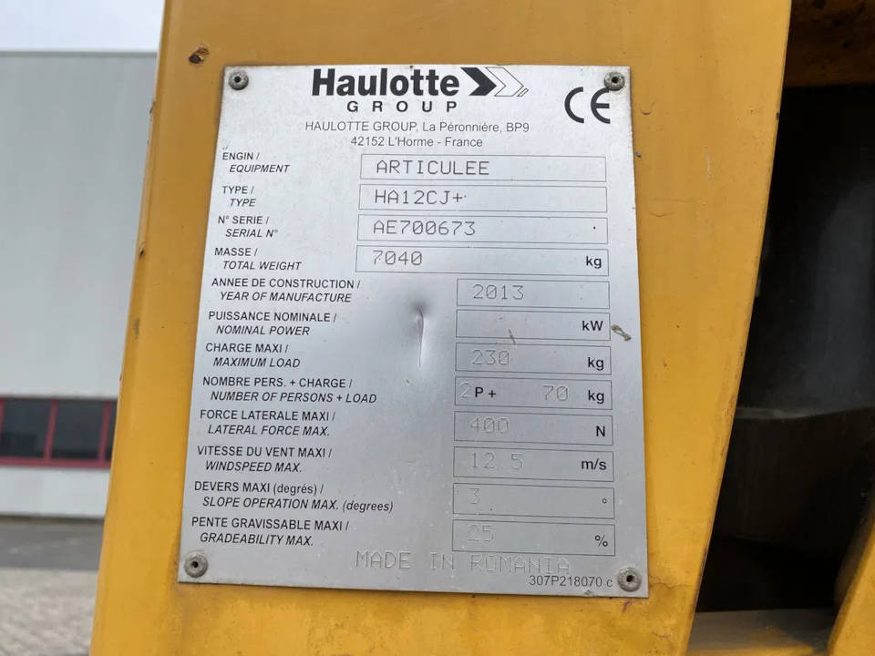 HAULOTTE HA 12 CJ+ - Knikarmhoogwerker: afbeelding 4 HAULOTTE HA 12 CJ+ - Knikarmhoogwerker: afbeelding 4
