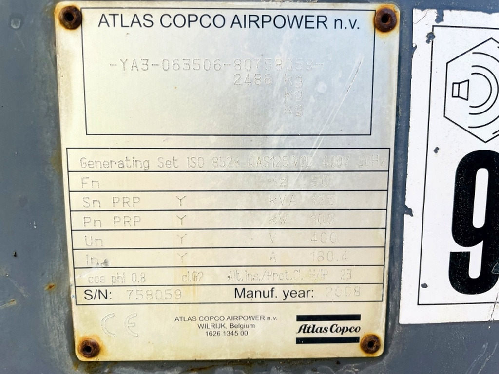 Atlas Copco QAS125 (3945) - Industrie generator: afbeelding 3 Atlas Copco QAS125 (3945) - Industrie generator: afbeelding 3