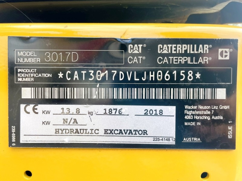 Caterpillar 301.7D (3846) - Minigraafmachine: afbeelding 3 Caterpillar 301.7D (3846) - Minigraafmachine: afbeelding 3