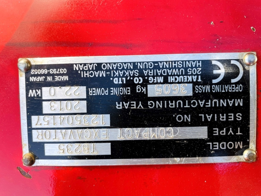 Takeuchi TB235 (3969) - Minigraafmachine: afbeelding 3 Takeuchi TB235 (3969) - Minigraafmachine: afbeelding 3