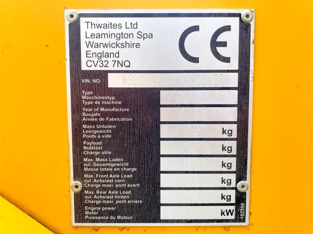 Thwaites Mach 474 (3999) - Minidumper: afbeelding 3 Thwaites Mach 474 (3999) - Minidumper: afbeelding 3