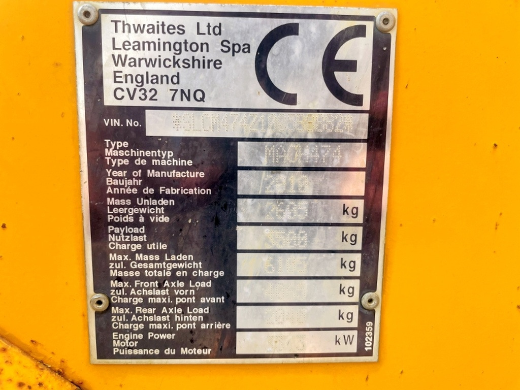 Thwaites Mach 474 (4083) - Minidumper: afbeelding 3 Thwaites Mach 474 (4083) - Minidumper: afbeelding 3