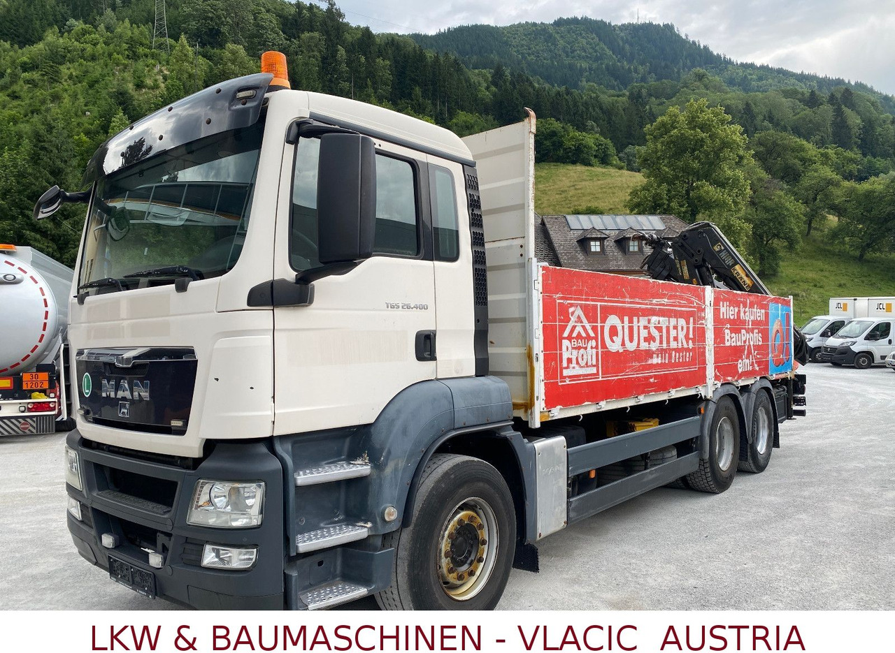 MAN TGS 26.400 6x4 mit Kran HIAB 166 - Vrachtwagen met open laadbak, Kraanwagen: afbeelding 1 MAN TGS 26.400 6x4 mit Kran HIAB 166 - Vrachtwagen met open laadbak, Kraanwagen: afbeelding 1