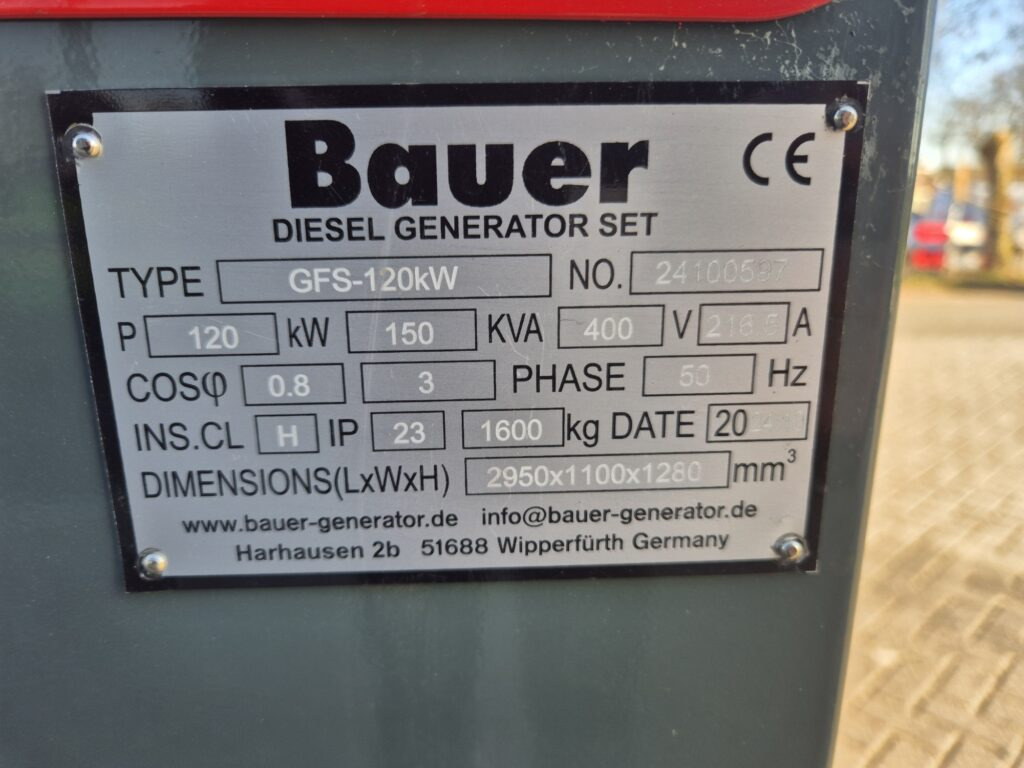 BAUER GFS-120 kW diesel generator - Industrie generator: afbeelding 4 BAUER GFS-120 kW diesel generator - Industrie generator: afbeelding 4