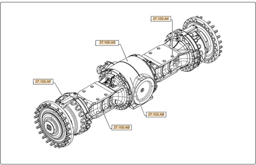Case 84259022 - Achterass voor Bouwmachine: afbeelding 1 Case 84259022 - Achterass voor Bouwmachine: afbeelding 1