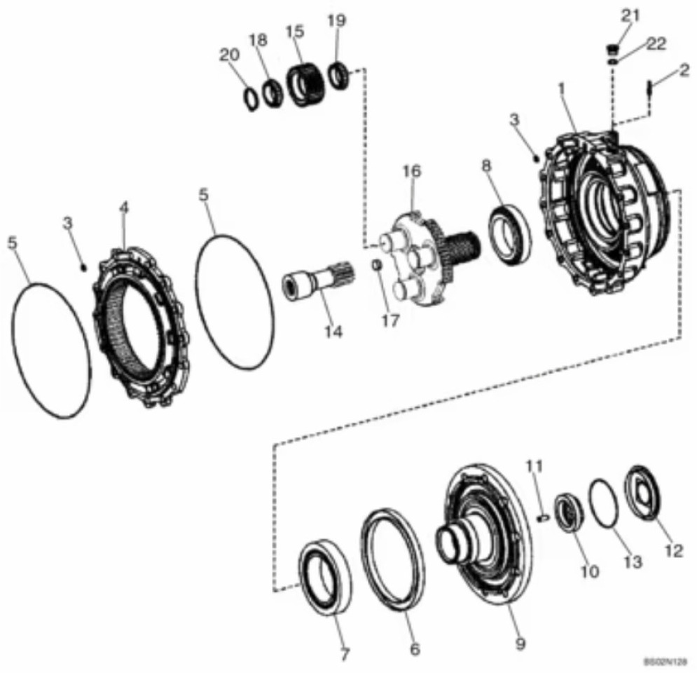 Case 8605583 - As en onderdelen voor Bouwmachine: afbeelding 1 Case 8605583 - As en onderdelen voor Bouwmachine: afbeelding 1