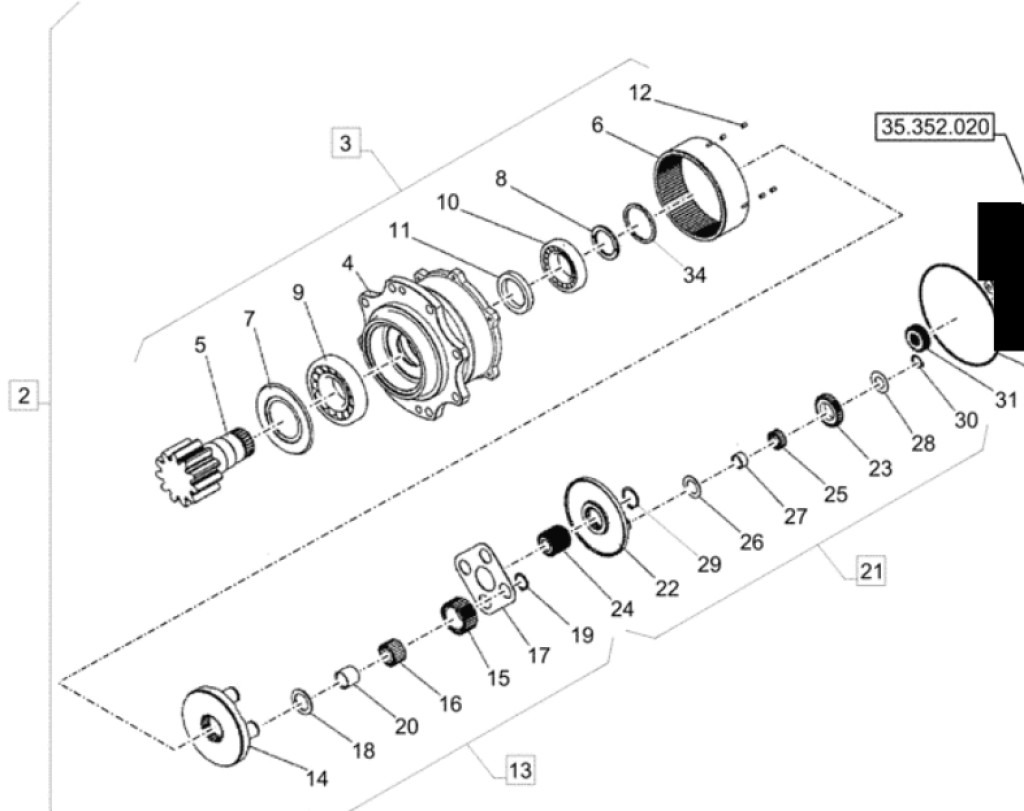 Case XJDK-00162 - Versnellingsbak voor Bouwmachine: afbeelding 1 Case XJDK-00162 - Versnellingsbak voor Bouwmachine: afbeelding 1