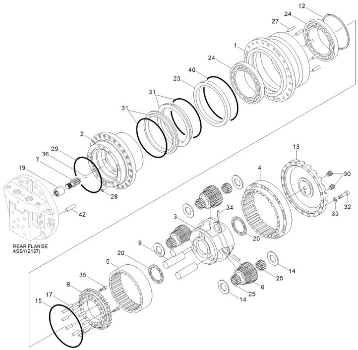 Hyundai 412B1001-0000 - 412B0003-1000 - Eindaandrijving voor Bouwmachine: afbeelding 1 Hyundai 412B1001-0000 - 412B0003-1000 - Eindaandrijving voor Bouwmachine: afbeelding 1
