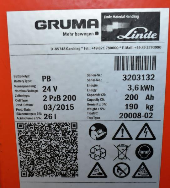 GRUMA 24 Volt 2 PzB 200 Ah - Batterij voor Intern transport: afbeelding 5 GRUMA 24 Volt 2 PzB 200 Ah - Batterij voor Intern transport: afbeelding 5